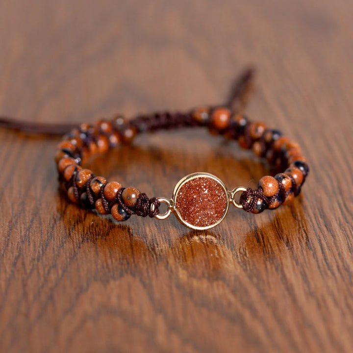 Pulsera trenzada con piedras preciosas de Olivenorma