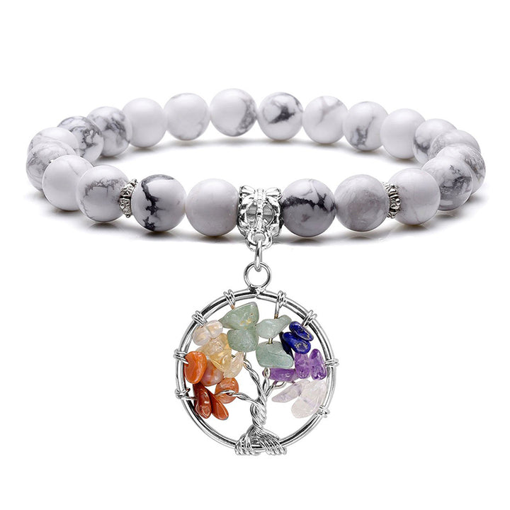 Pulsera de amatista con el árbol de la vida de los chakras.