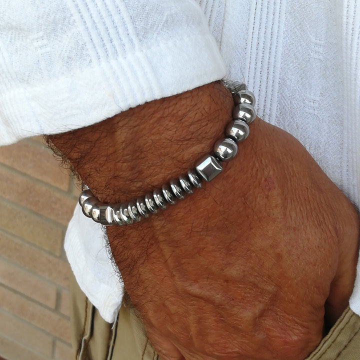 Pulsera con piedras preciosas apilables para hombre de Olivenorma