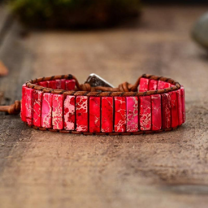 Pulsera energética de chakras con piedra del emperador Olivenorma 