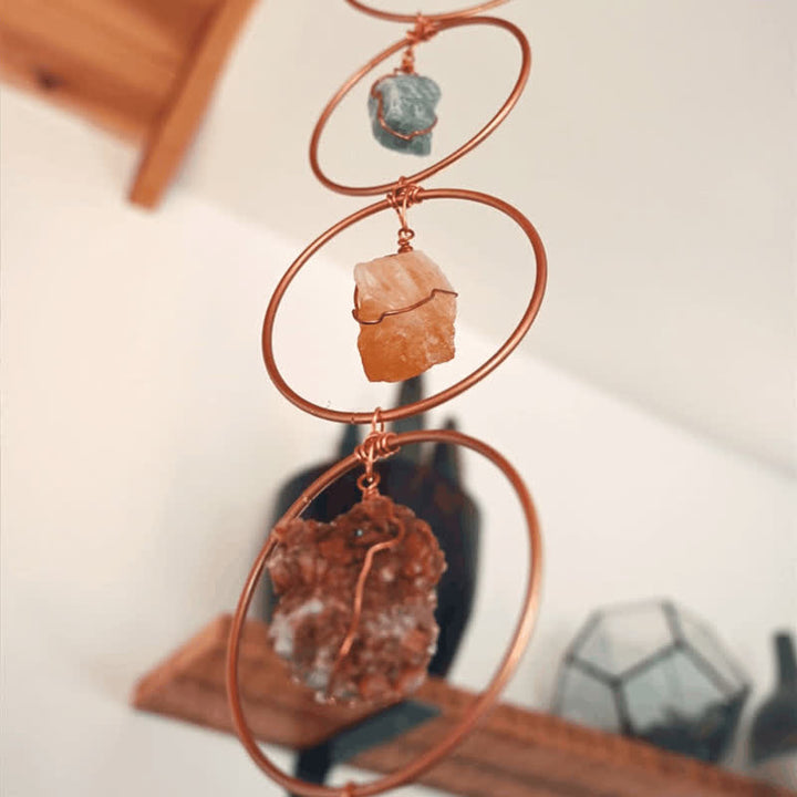 Decoración de pared con piedras preciosas de cristal crudo de Olivenorma Chakra