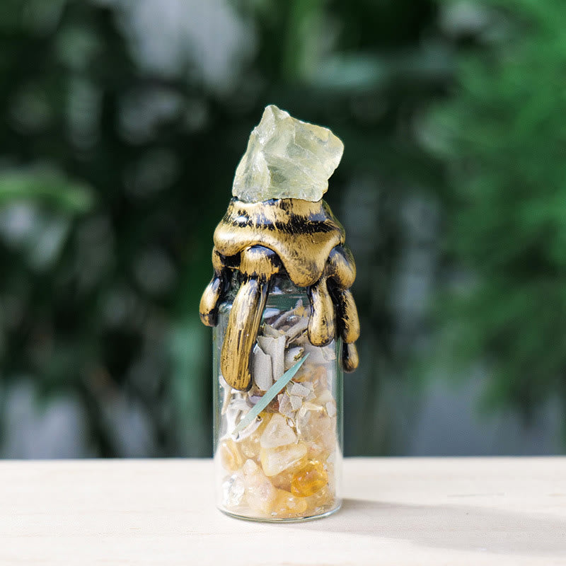 Botella energética de piedra cruda de cristal natural "Deseo de bruja" de Olivenorma 
