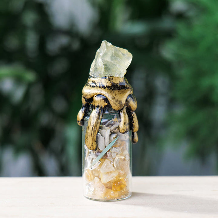 Botella energética de piedra cruda de cristal natural "Deseo de bruja" de Olivenorma 