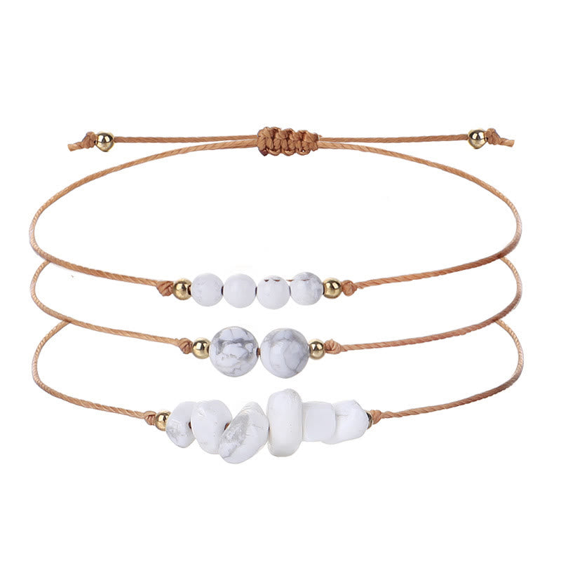 Juego de pulseras trenzadas con cuentas de grava de Olivenorma