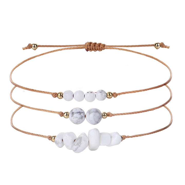 Juego de pulseras trenzadas con cuentas de grava de Olivenorma