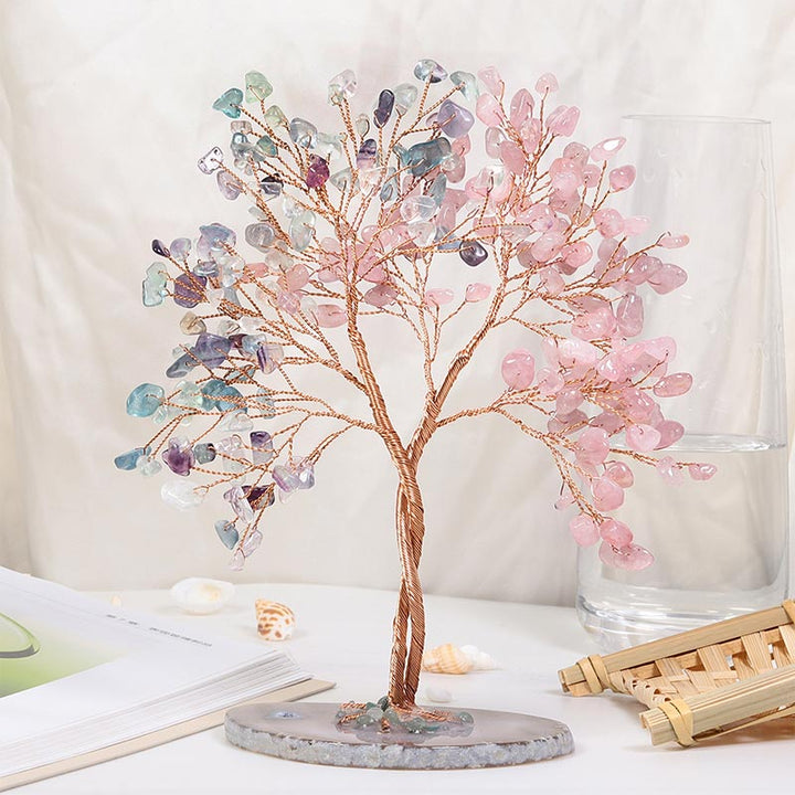 Árbol de Feng Shui con piedra de cristal natural Olivenorma