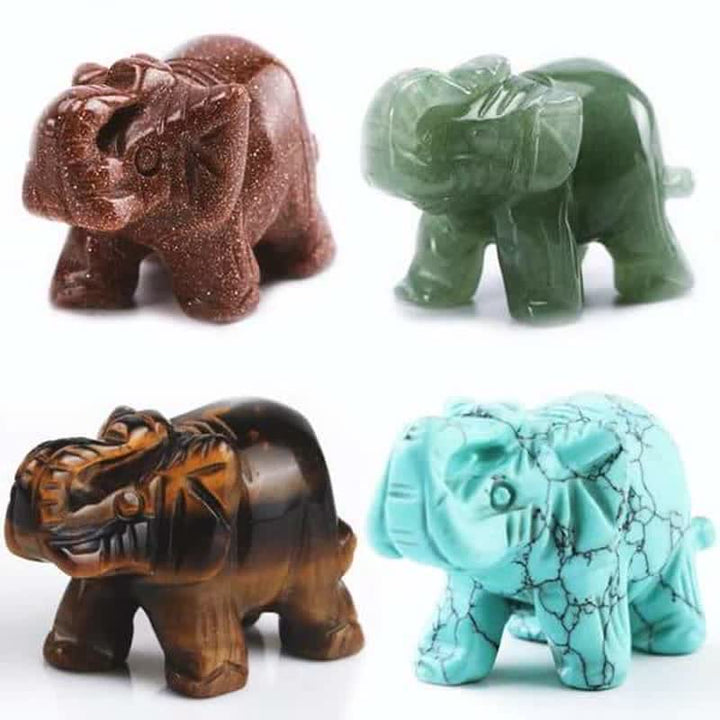 Figuras de elefantes de Reiki de Olivenorma, decoración con piedras preciosas