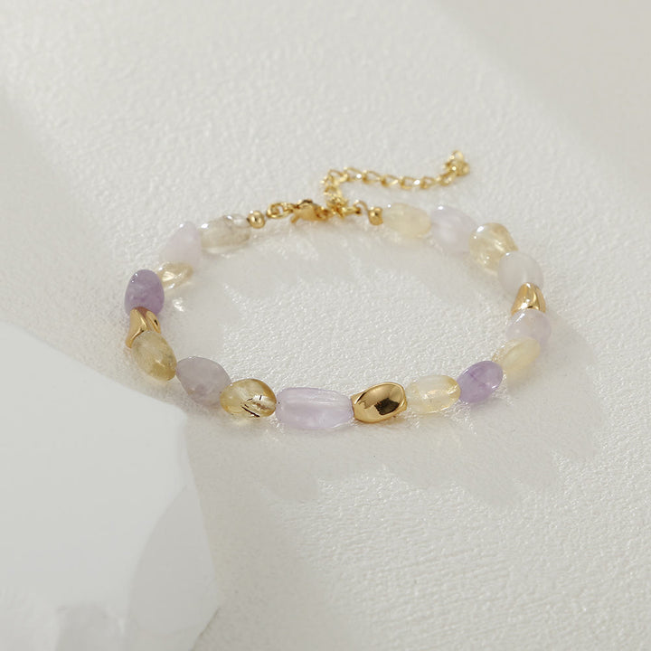 Pulsera de cobre de 18 quilates con piedra natural multicolor irregular de Olivenorma