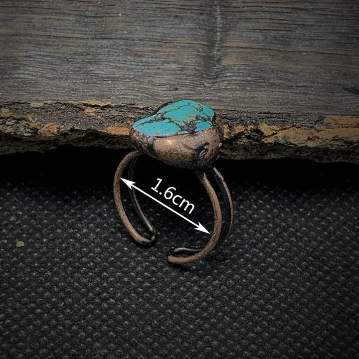 Anillo ajustable con doce piedras de nacimiento de piedra irregular natural en bruto de Olivenorma 