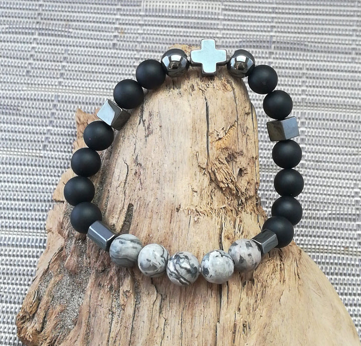 Pulsera con piedras preciosas apilables para hombre de Olivenorma