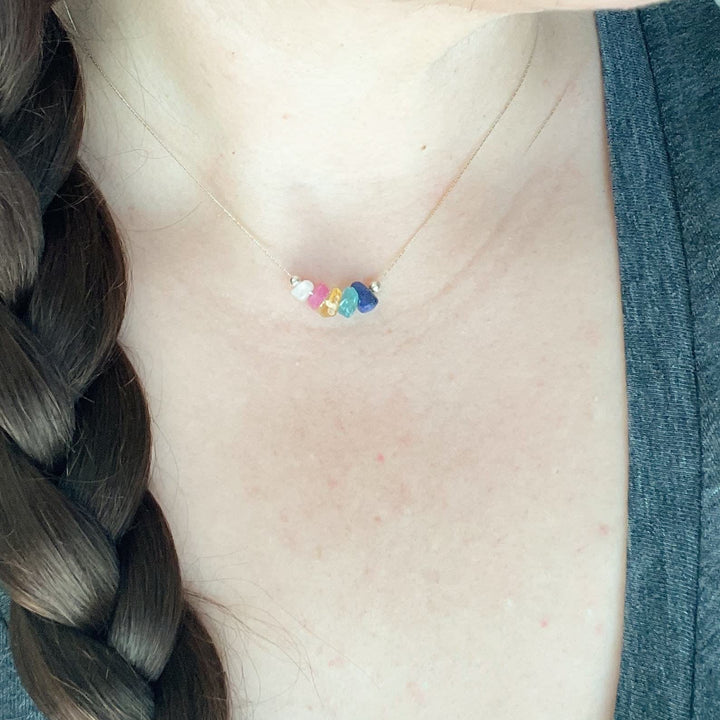 Gargantilla con signo del zodiaco de piedra natural Olivenorma