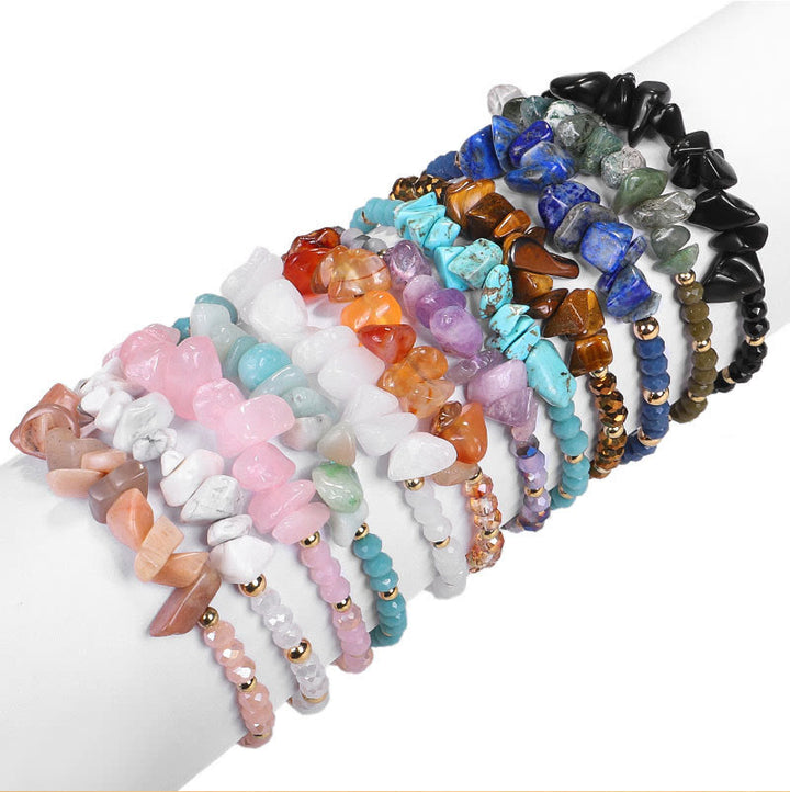 Pulsera de hilo de grava con cristales de Bohemia de Olivenorma 