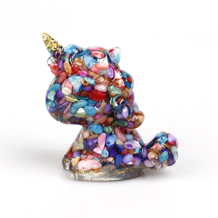 Decoración con piedras preciosas de unicornio de cristal de Olivenorma