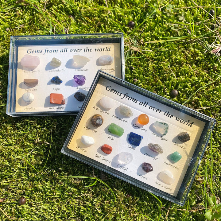 Juego de 15 piezas de piedras preciosas de cristal de piedra natural Olivenorma