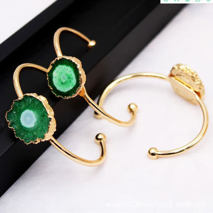 Pulsera de piedras preciosas naturales con forma de girasol irregular