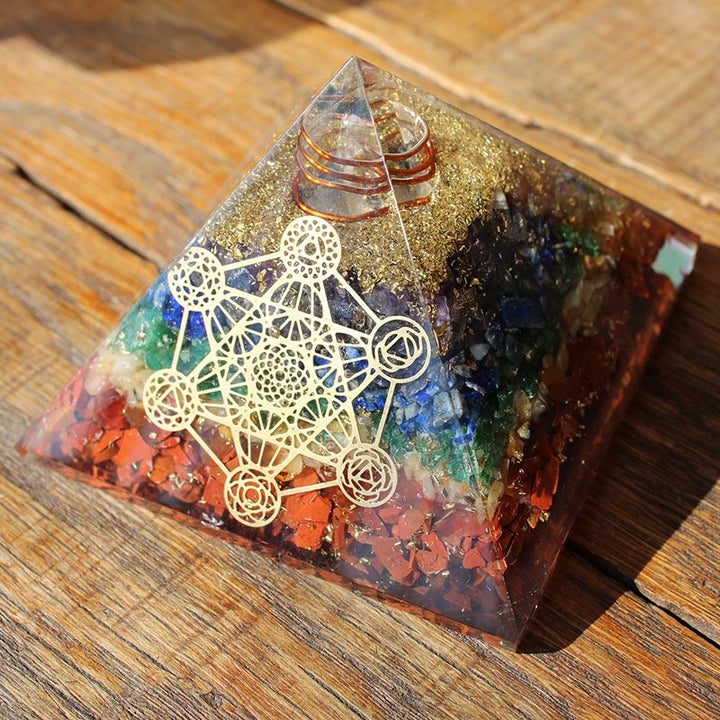 Pirámide de orgón Cubo de Metatrón Chakra Olivenorma 