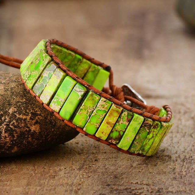 Pulsera energética de chakras con piedra del emperador Olivenorma 