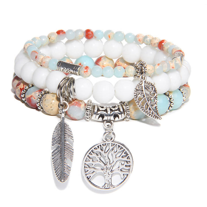 Juego de 3 pulseras con el árbol de la vida "Momentos de sanación de la naturaleza" de Olivenorma 