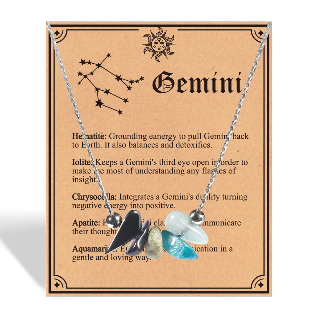 Gargantilla con signo del zodiaco de piedra natural Olivenorma