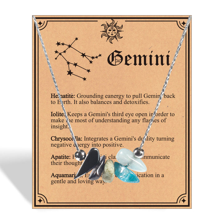 Gargantilla con signo del zodiaco de piedra natural Olivenorma