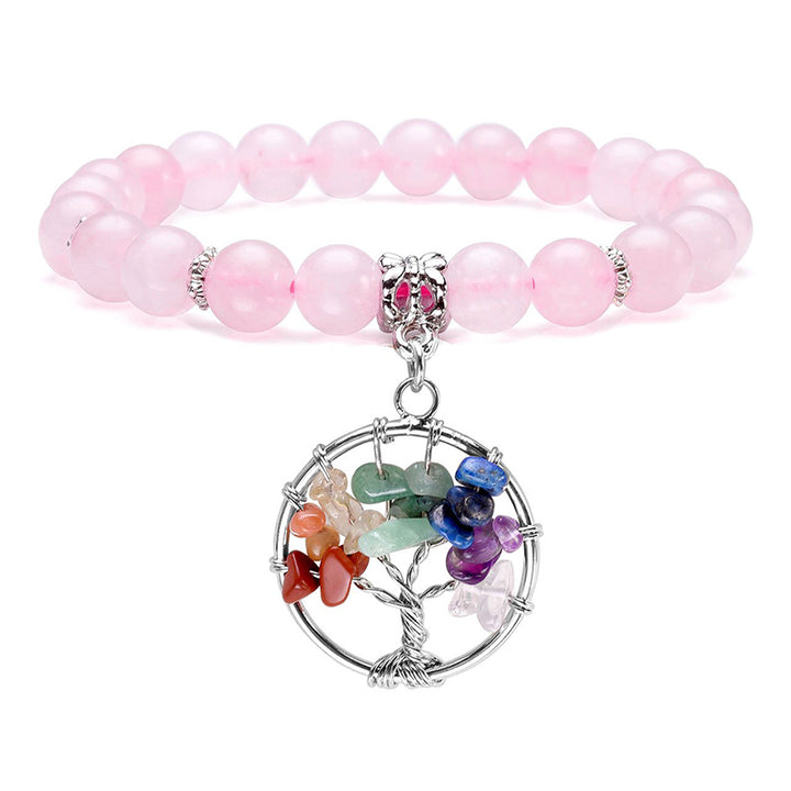 Pulsera de amatista con el árbol de la vida de los chakras.