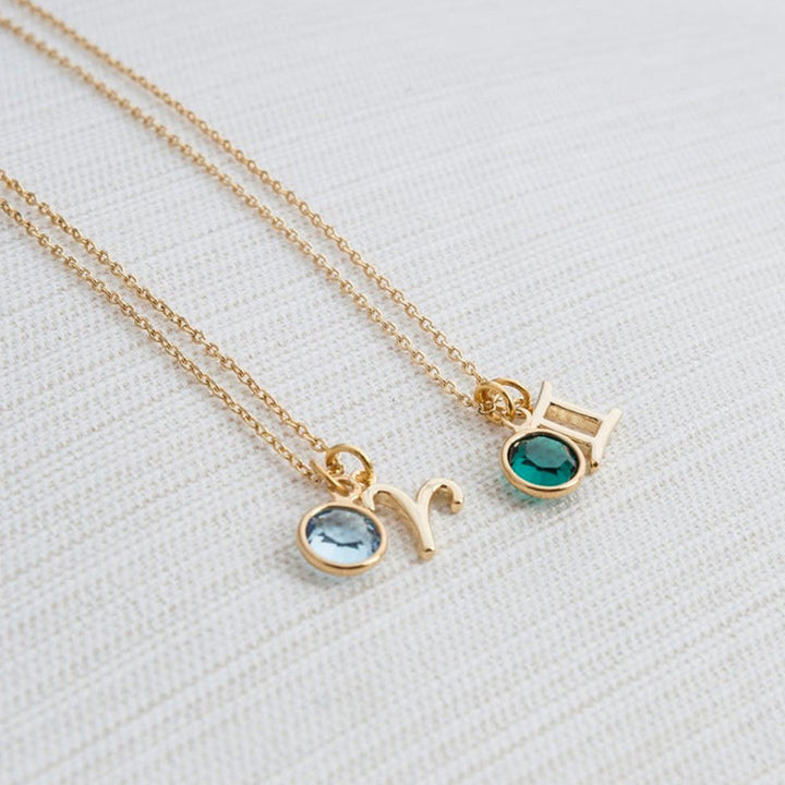 Collar de protección con piedra de nacimiento del zodíaco de Olivenorma
