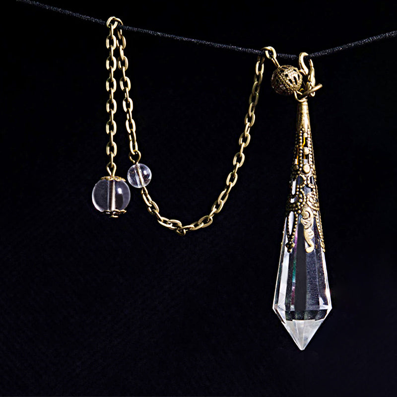 Péndulo de meditación de cristal transparente