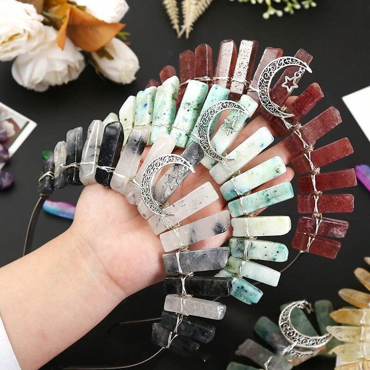 Corona de cristal con forma de estrella y luna tridimensional de Olivenorma