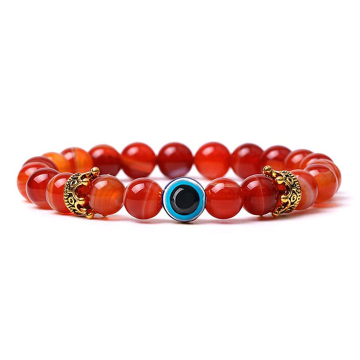 Pulsera de piedra natural con protección contra el mal de ojo
