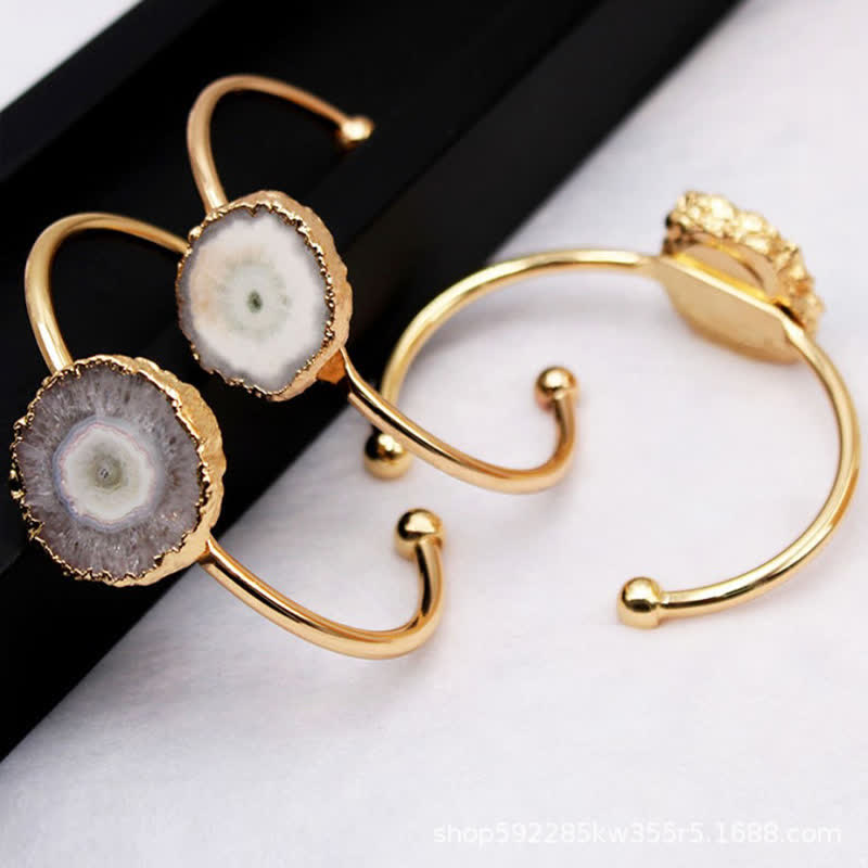 Pulsera de piedras preciosas naturales con forma de girasol irregular
