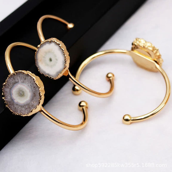 Pulsera de piedras preciosas naturales con forma de girasol irregular