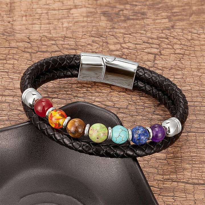 Pulsera de equilibrio de chakras de cristal natural. 