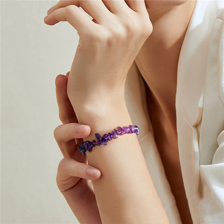 Pulsera de grava irregular natural colorida de Olivenorma 