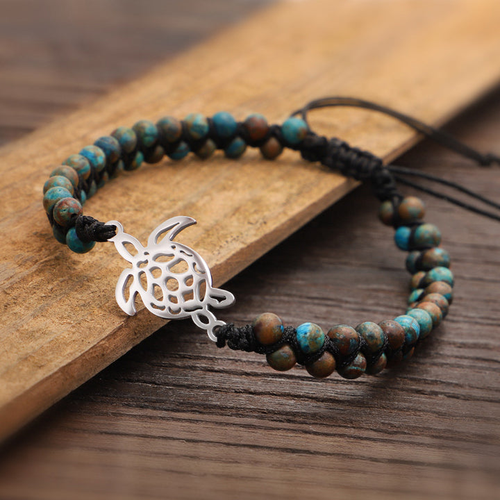 Pulsera de tortuga de piedra natural
