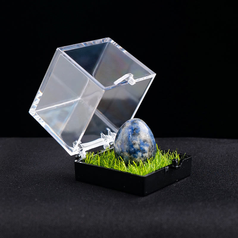 Huevo de cristal con adornos naturales en bruto de Olivenorma