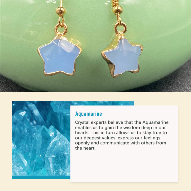 Pendientes de piedra de cristal natural