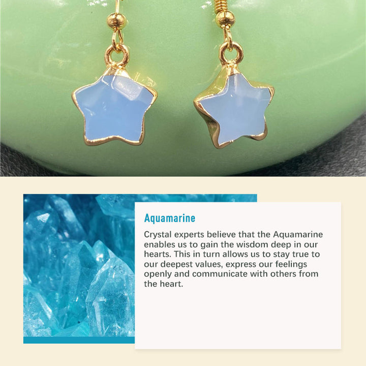 Pendientes de piedra de cristal natural