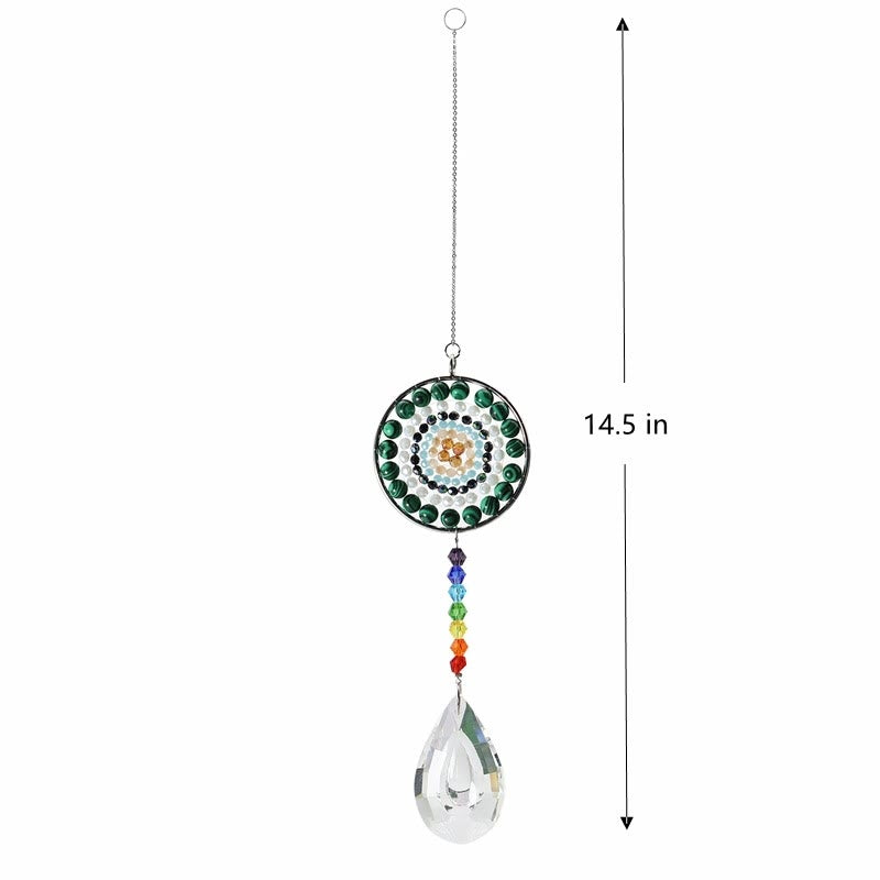 Atrapasol de cristal de Olivenorma, carillón de viento para chakras hecho a mano 