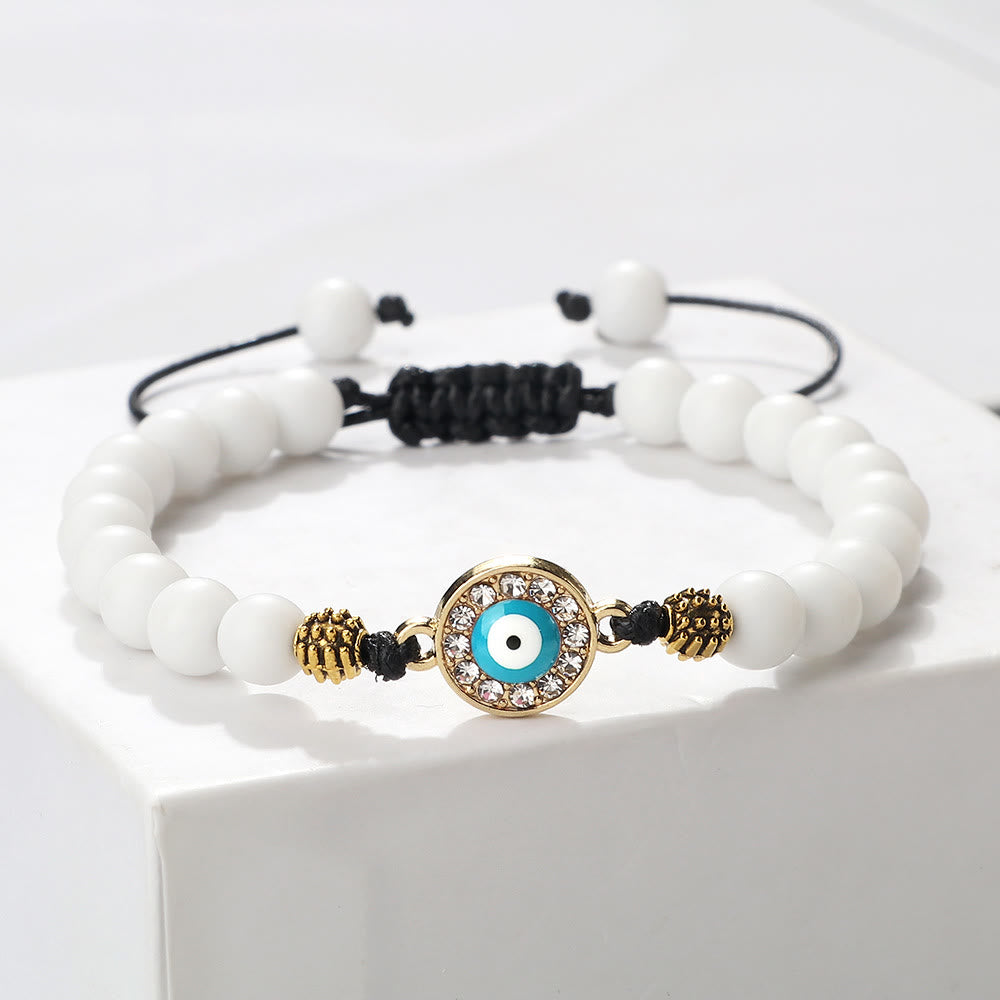 Pulsera de cuentas de circonita de piedra natural de 6 mm de Olivenorma 