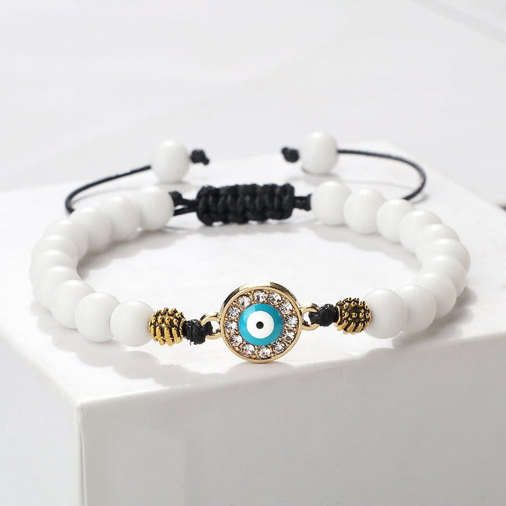 Pulsera de cuentas de circonita de piedra natural de 6 mm de Olivenorma 