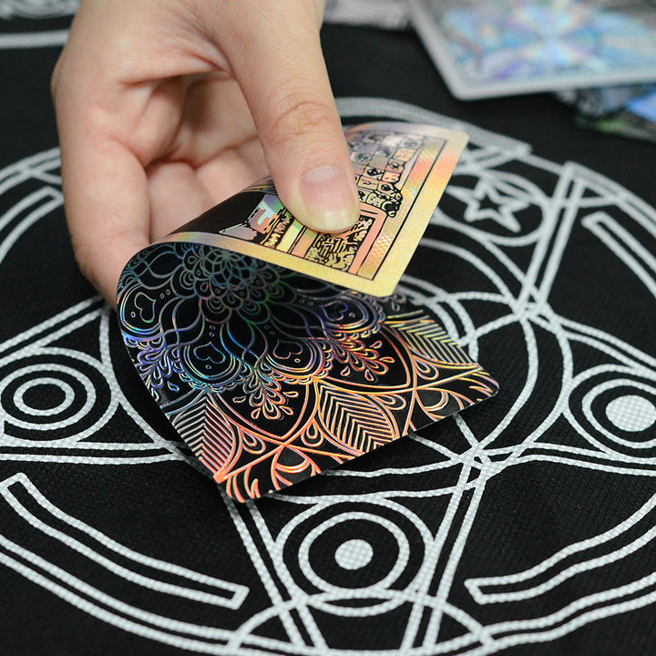 Baraja de tarot con láser brillante y lámina dorada bronceadora de Olivenorma