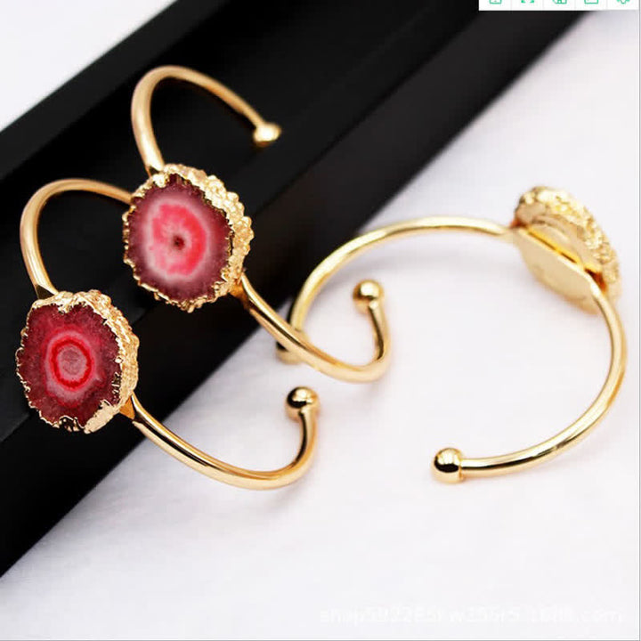 Pulsera de piedras preciosas naturales con forma de girasol irregular
