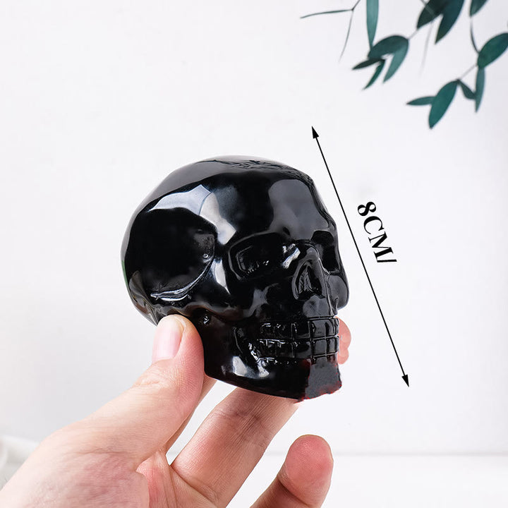 Estatua de calavera de amatista de 3 pulgadas de Olivenorma, piedra preciosa curativa decorativa 