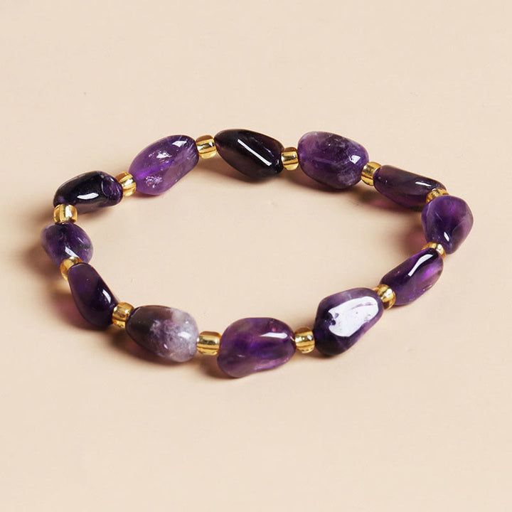 Pulsera de grava de cristal irregular hecha a mano de Olivenorma