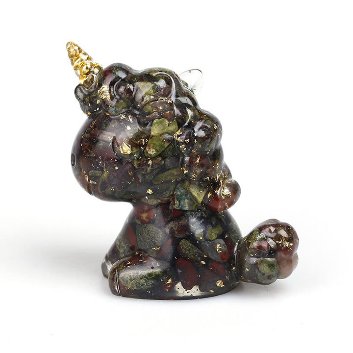 Decoración con piedras preciosas de unicornio de cristal de Olivenorma
