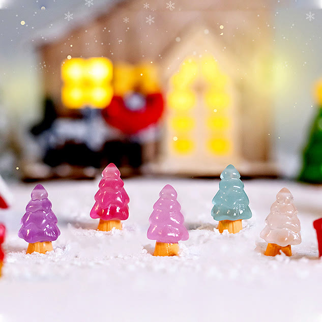 Olivenorma - 5 miniesculturas de cristal para árbol de Navidad, decoración con piedras preciosas