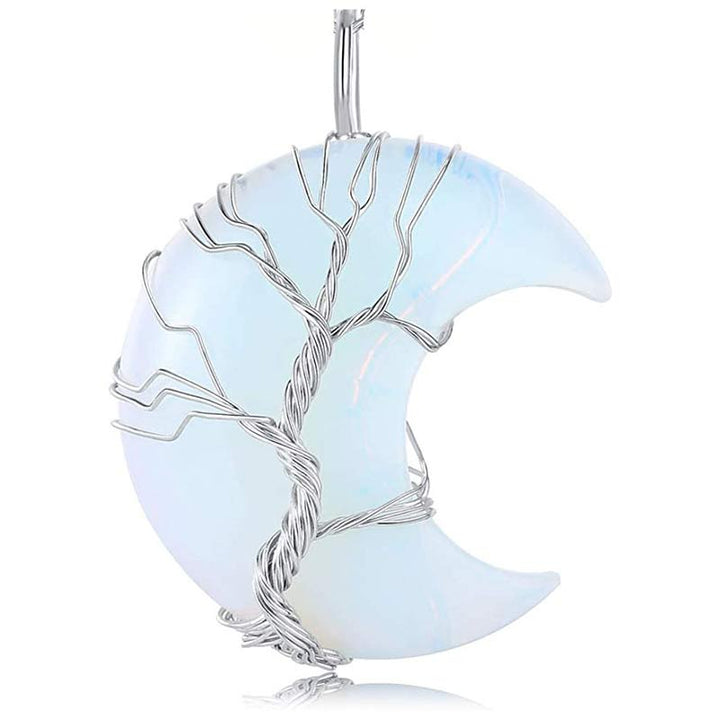 Collar de luna de cristal natural de Olivenorma