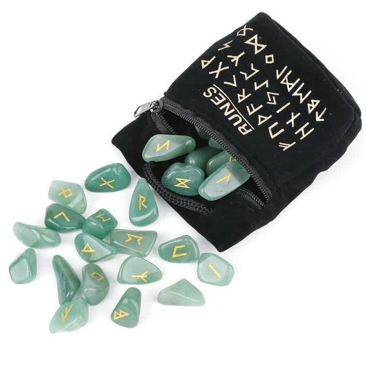 Piedra preciosa tallada con alfabeto rúnico de Olivenorma, equilibrio de piedra, decoración