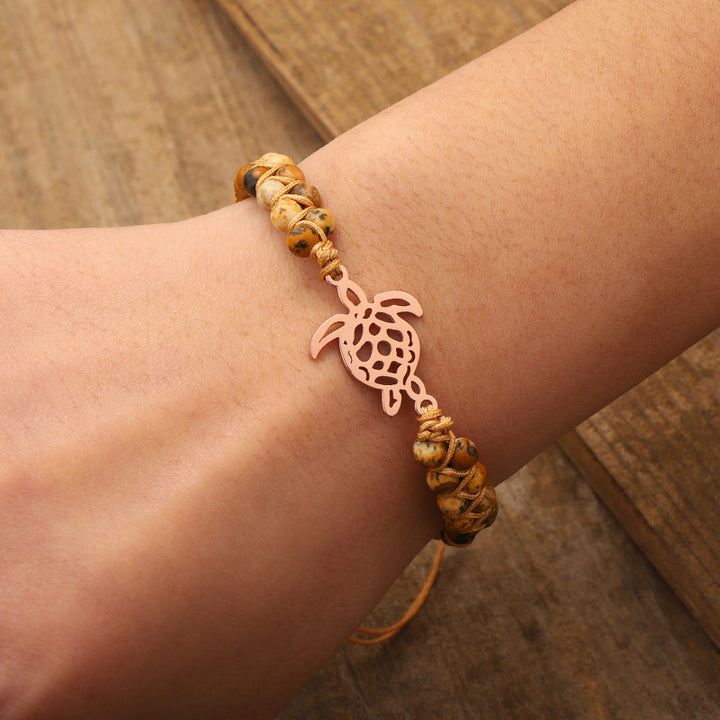 Pulsera de tortuga de piedra natural
