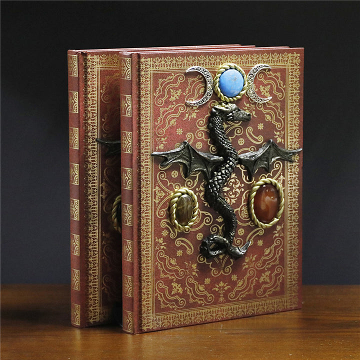 Libreta decorativa con dragón volador de piedra de cristal de Olivenorma